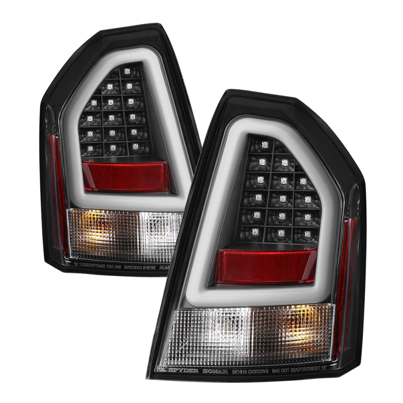 Spyder 5083357 fits Chrysler 05-07 300C V2 Light Bar LED Tail Lights - Black AL