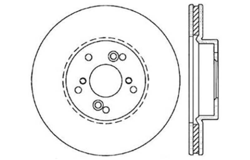 Stoptech 128.40046R 99-08 Acura TL (STD Caliber) / 01-03 CL / 04-09 TSX Cross Drilled Right Front Rotor