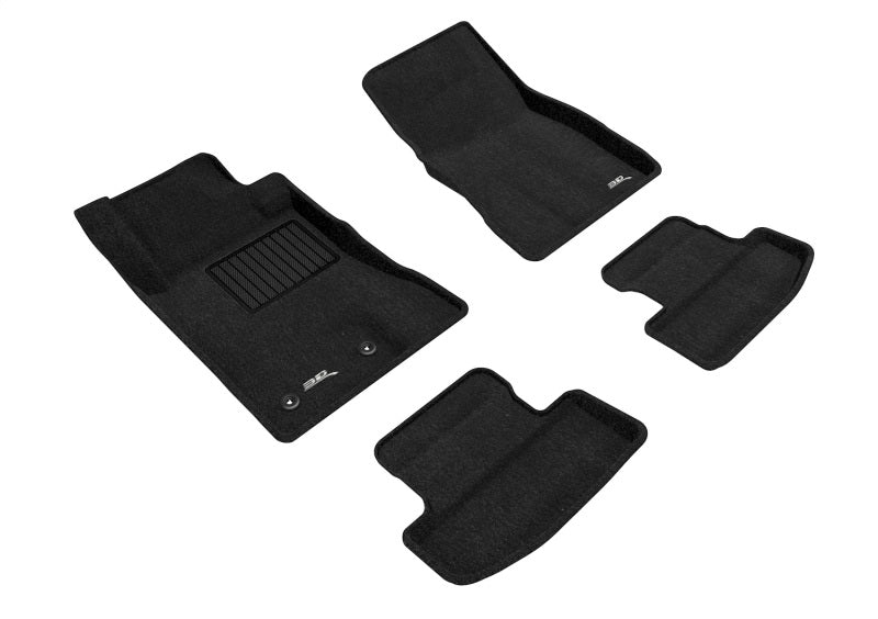 3D L1FR08504709 Maxpider 15-22 fits Ford Mustang Elegant 1st 2nd Row (2 Eyelets) - Floor Mat Set (Black)