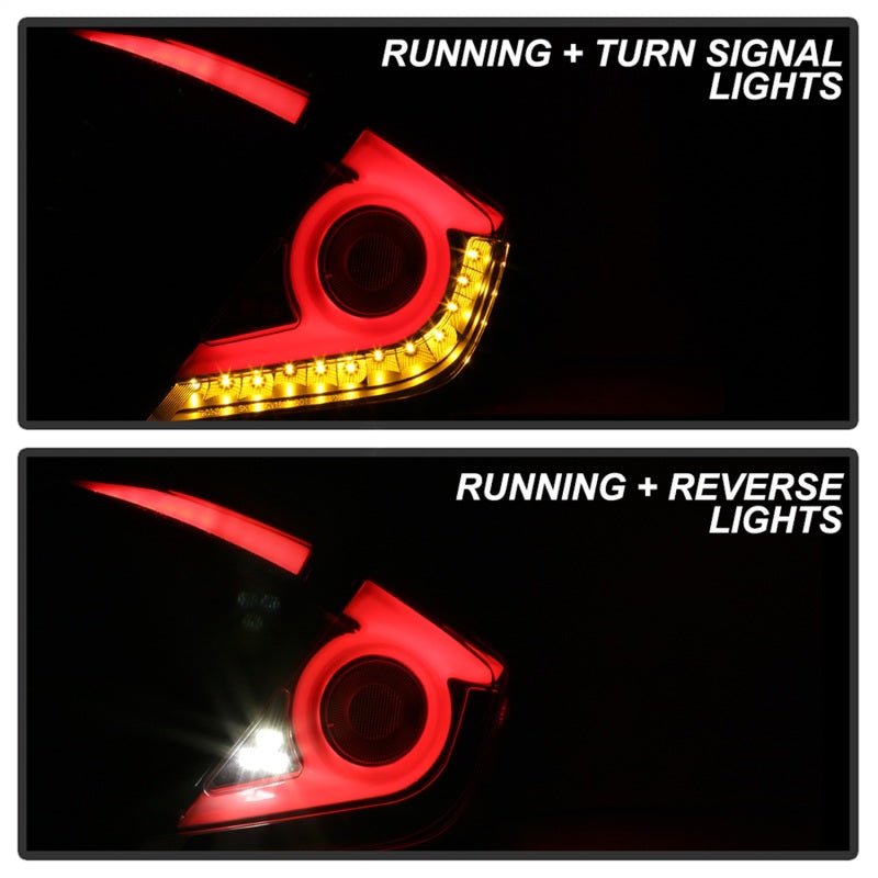 Spyder 5086051 fits Honda 16-19 Civic 4 Door Light Bar LED Tail Lights - Black