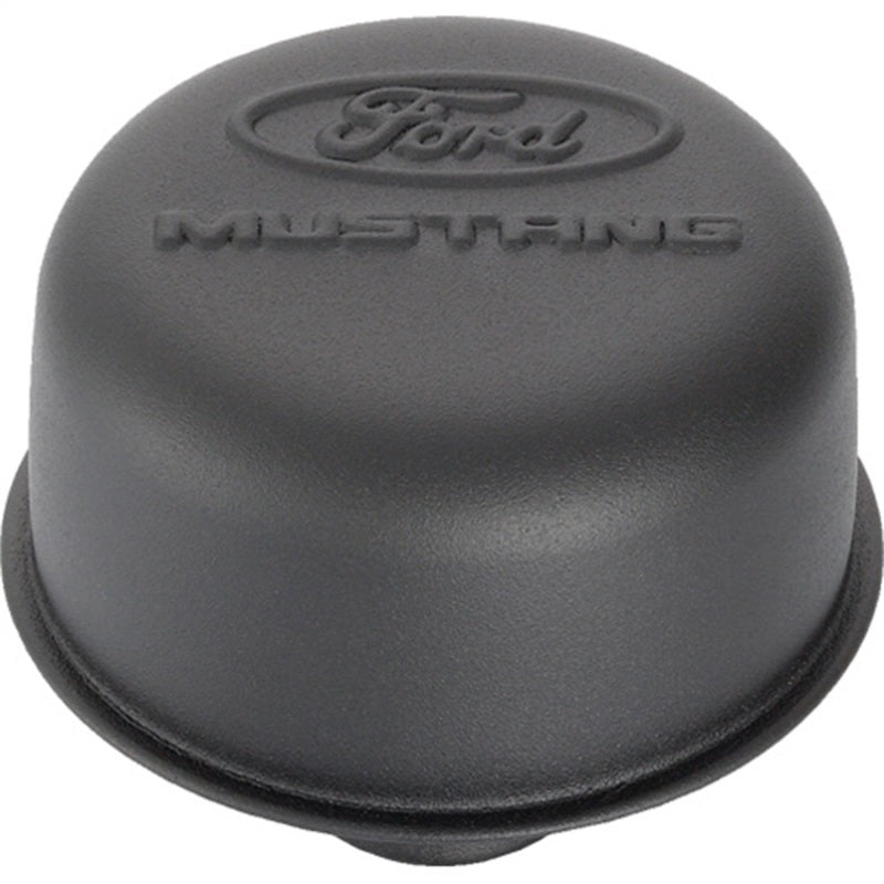 fits Ford 302-221 Racing Black Crinkle Finish Breather Cap w/ fits Ford Mustang Logo