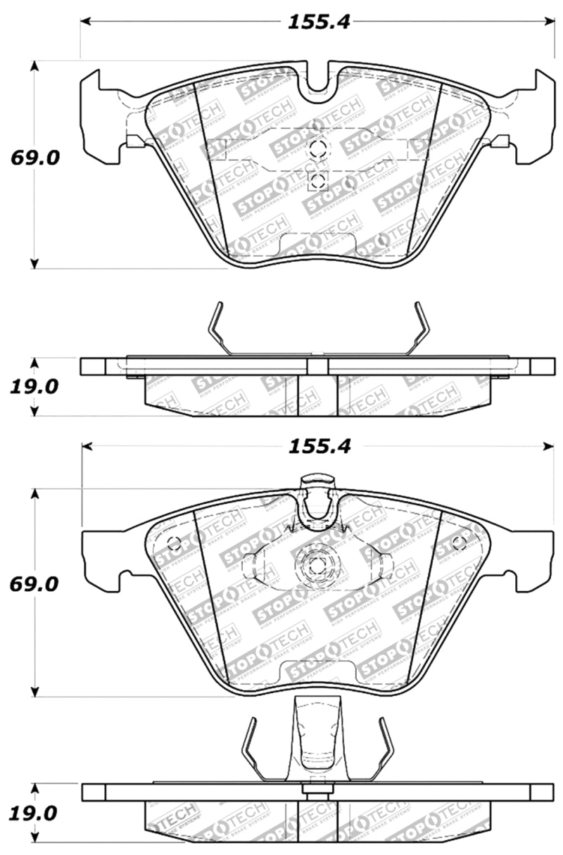 Stoptech 309.09181 Performance 11-12 fits BMW Z4 (E86) / 07-11 335 Series (E90/92/93/F30) Front Brake Pads