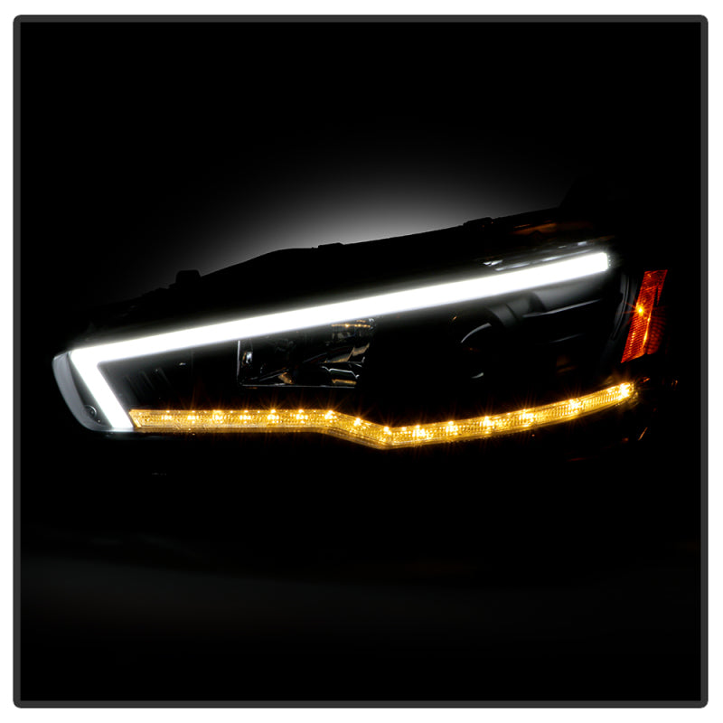 Spyder 08-17 Mitsubishi Lancer EVO 10 Projector Headlights - Black (PRO-YD-ML08V2SI-SEQ-BK)