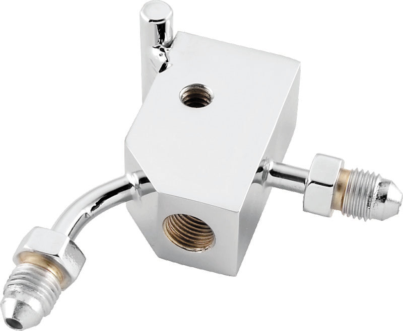 Twin Power 35976 Chrome Brake Tee 90 Degree Male AN3 W 1/8 NPT Port Custom