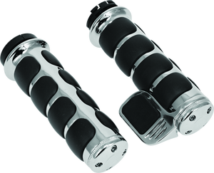 Kuryakyn 6342 Kuryakyn Premium ISO Grip With Throttle Boss Dual Cable Chrome