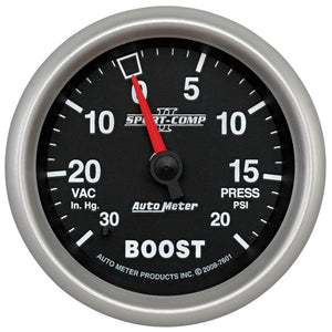 AutoMeter 7601 Autometer Sport-Comp II VAC/Boost 2 5/8in 30 IN HG-20PSI Mechanical Gauge
