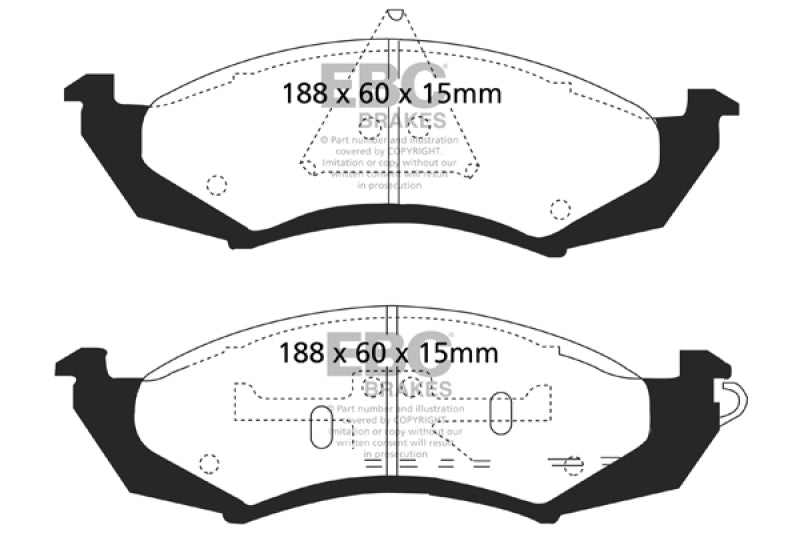 EBC DP21180 fits Ford 89-91 Thunderbird 3.8 Greenstuff Front Brake Pads