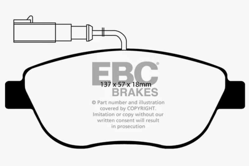 EBC DP21383 12+ fits Fiat 500 1.4 Turbo Abarth Greenstuff Front Brake Pads