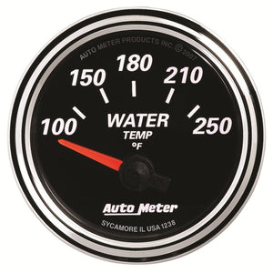 AutoMeter 1238 Autometer Designer Black II 52mm 250 Deg F Water Temp Gauge