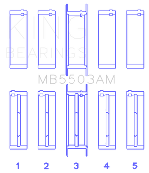 King Engine Bearings Ford V8 351ci 5.8L 16V Crankshaft Main Bearings (Size 030) - Set of 5