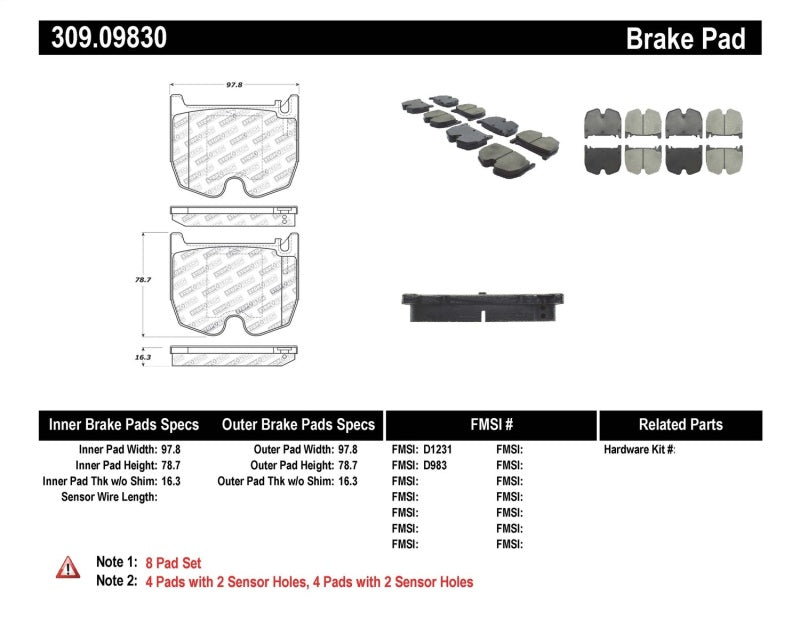 Stoptech 309.0983 Performance Brake Pads