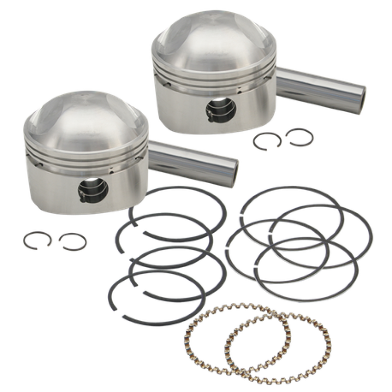 S&S 106-5527 Cycle 36-84 BT 3-7/16in x Up To 4-3/4in Stroke HC Piston Set - Stan