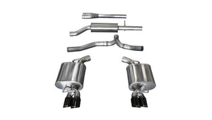 CORSA Performance 14474BLK Corsa 11-14 fits Dodge Charger SXT 2.5in Sport Cat-Back Dual Rear Exit w/ Twin 3.0in Black Tips