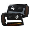 ANZO 111390 2009 fits Chevrolet 06-20 Trailblazer Projector Headlights w/ Plank Style Design Black w/ Amber