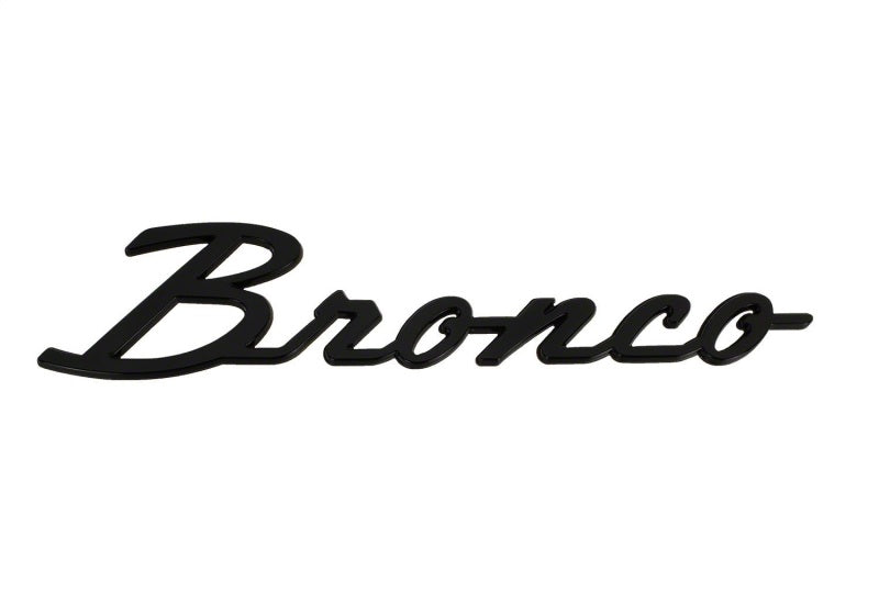 fits Ford 21-24 Racing M-1447-BSGS Bronco Classic Script Fender Badge Kit - Gloss Black