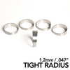 Ticon 109-05401-0014 Industries 2.13in Diameter 1.25D Tight Radius 1.2mm/.047in Titanium Pie Cut - 5pk