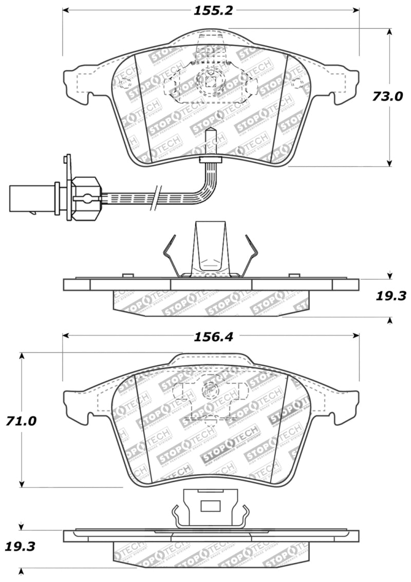 Stoptech 309.09152 Performance 07-09 fits Mazda 3 Front Brake Pads