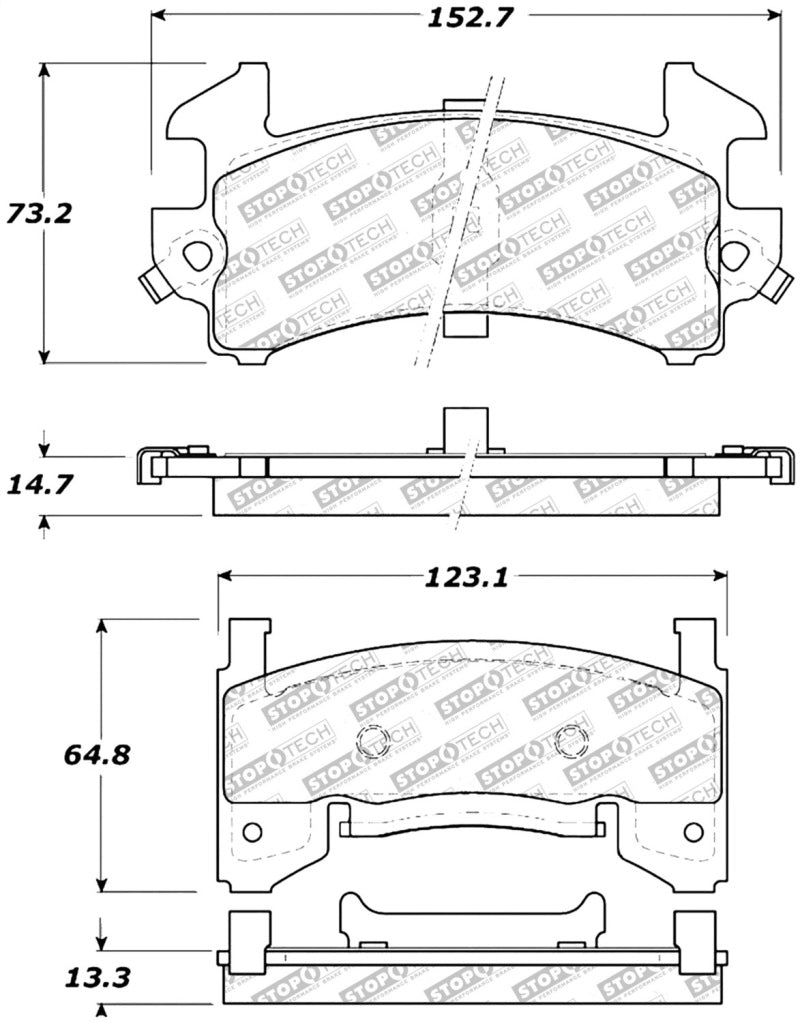 Stoptech 309.0154 Sport Brake Pads w/Shims and Hardware - Front