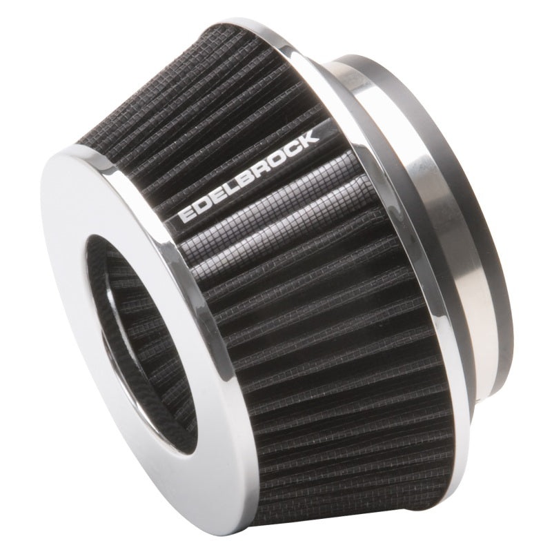 Edelbrock 43610 Air Filter Pro-Flo Series Conical 3 7In Tall Black/Chrome