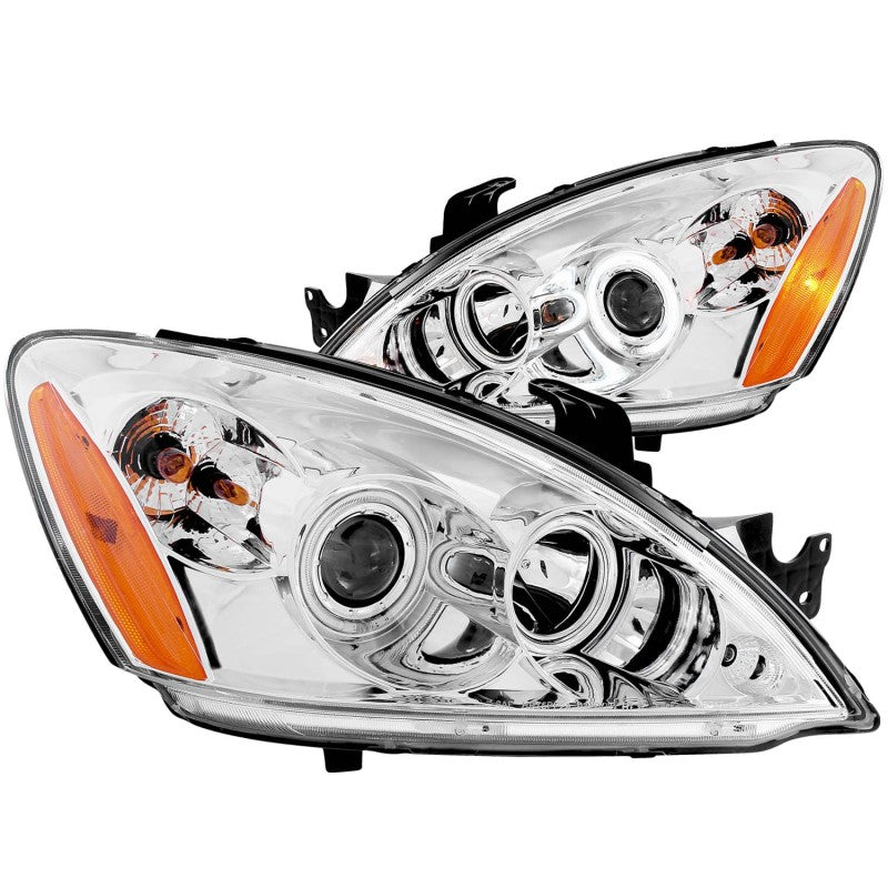 ANZO 121103 2007 fits Mitsubishi 04-20 Lancer Projector Headlights w/ Halo Chrome (CCFL)