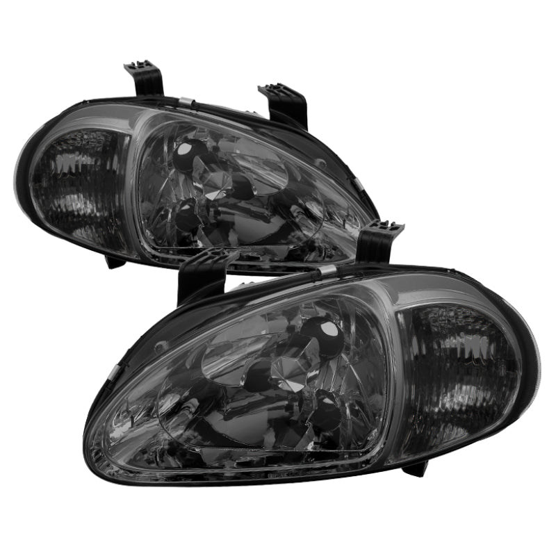 5013439 Xtune fits Honda 93-97 Del Sol 1Pc Crystal Headlights Smoke HD-ON-HDEL