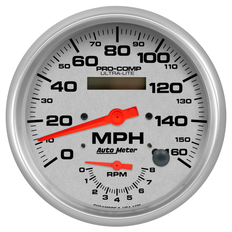 AutoMeter 4478 Autometer Ultra-Lite 160mph & 8k RPM Electric Program Tach/Speedo 5in. Gauge
