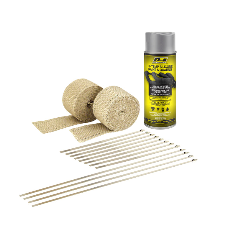 DEI  10331 Powersport Motorcycle Exhaust Wrap Kit - Tan Wrap w/Aluminum HT Silic