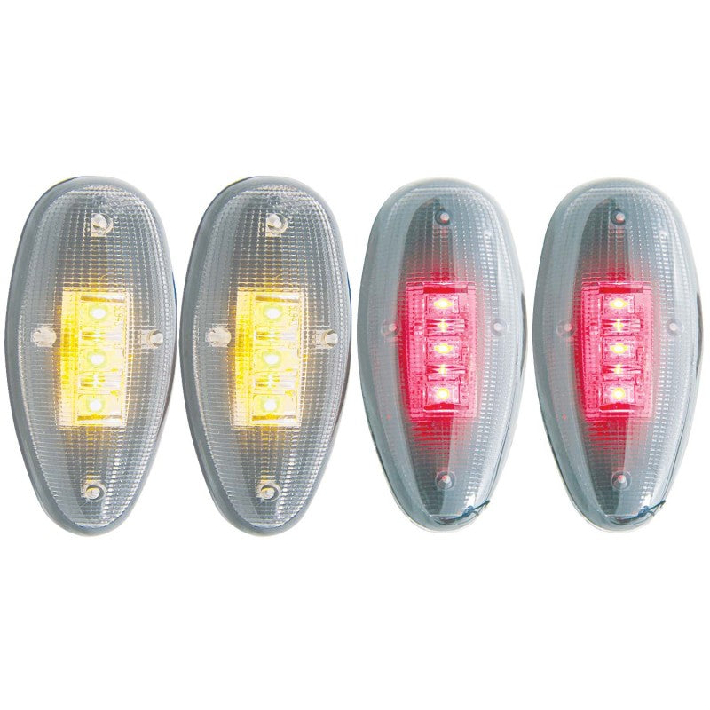 ANZO 861081 1914 fits Chevrolet 99-20 Silverado 3500 LED Fender Light Kit Clear 2pc Amber / 2pc Red