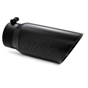 MBRP T5053BLK Universal Tip 5 O.D. Dual Wall Angled 4 inlet 12 length - Black