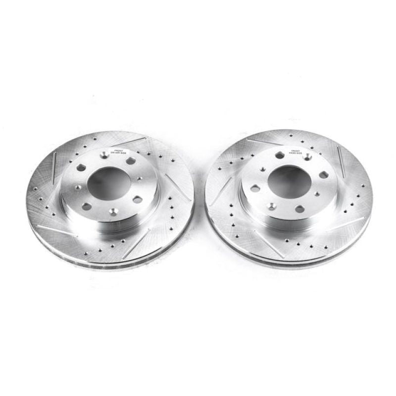PowerStop fits Honda 90-00 Civic Front Evolution Drilled & Slotted Rotors - Pair