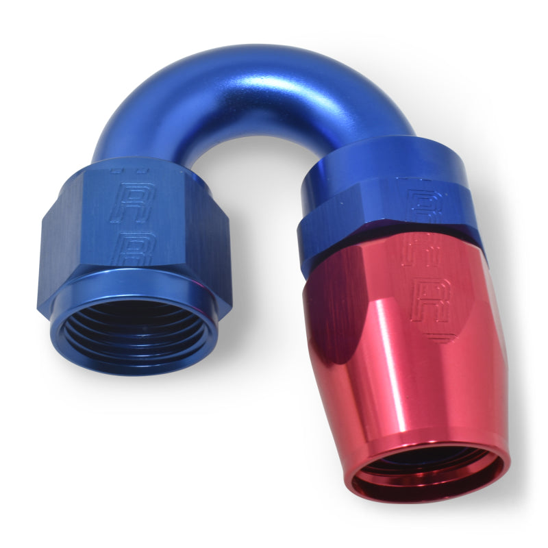 Russell 613500 Performance -6 AN Red/Blue 180 Degree Full Flow Swivel Hose End (With 9/16in Radius)