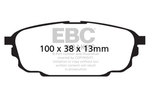 EBC UD892 01-04 fits Mazda Protege 2.0 (Rear Rotors) Ultimax2 Rear Brake Pads