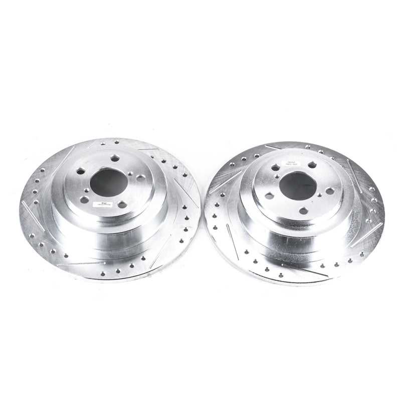PowerStop fits Subaru 03-06 Baja Rear Evolution Drilled & Slotted Rotors - Pair