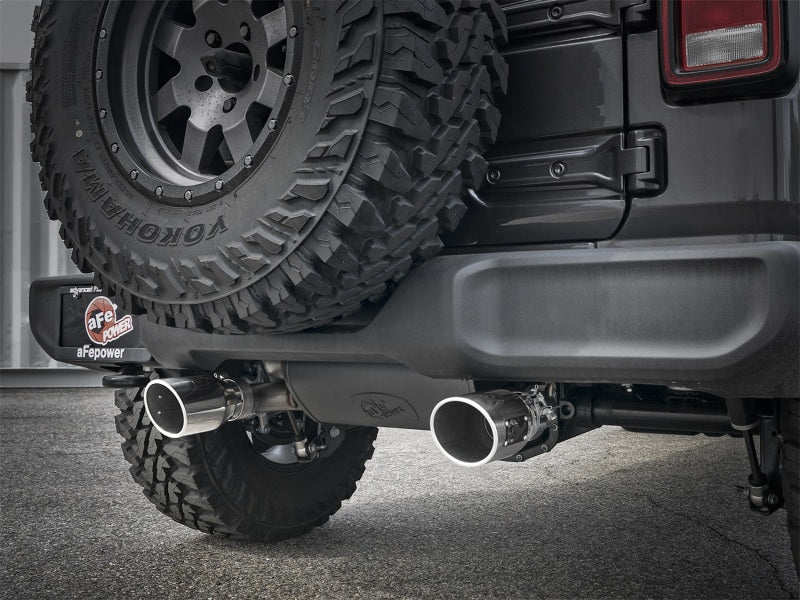 AFE 49-38066-P Series 2.5in 304 SS Cat-Back Exhaust w/ Polished Tips 2018+ fits