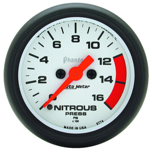 AutoMeter 5774 Autometer Phantom 2-1/16in 1600 PSI Digital Stepper Motor Nitrous Pressure Gauge