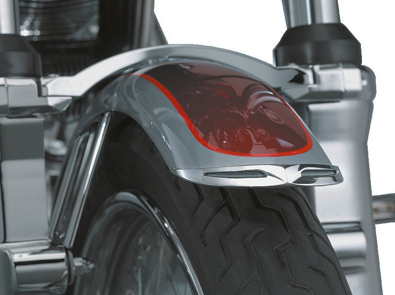 Kuryakyn 9012 Kuryakyn Fender Tip Front Leading Edge Most Narrow FXST XL Dyna Models Chrome