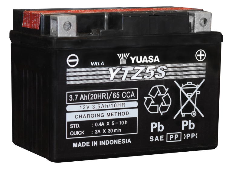 Yuasa YUAM62TZ5 YTZ5S-BS Maintenance Free AGM 12 Volt Battery (Bottle Supplied)