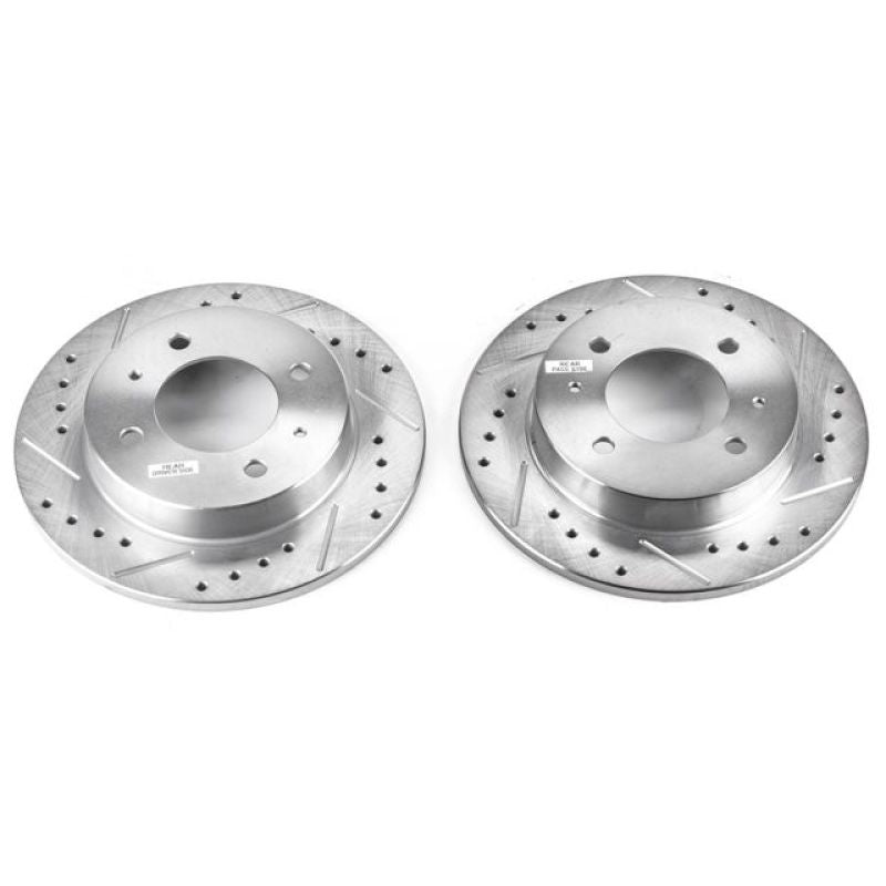 PowerStop fits Hyundai 97-06 Elantra Rear Evolution Drilled & Slotted Rotors -