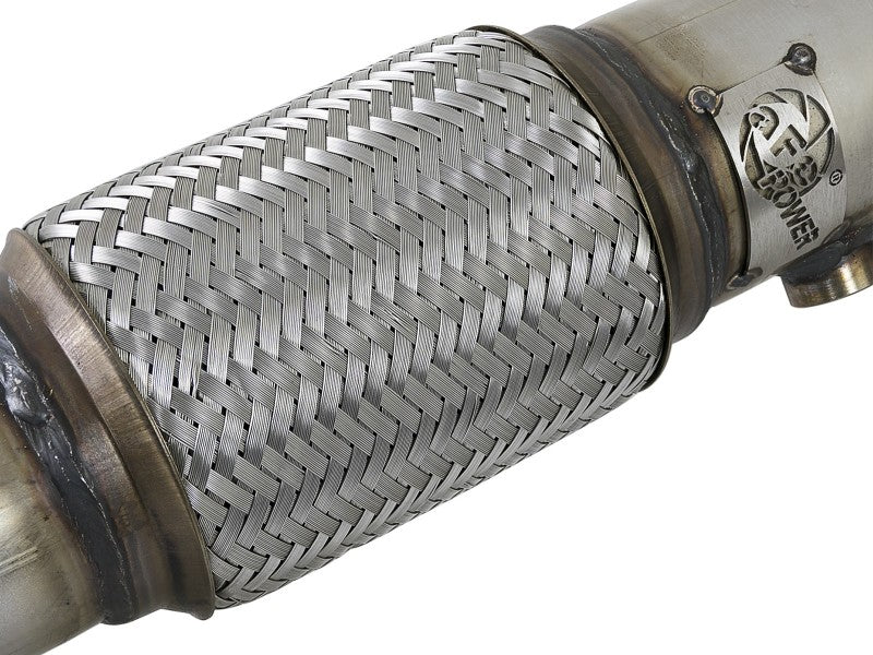 AFE 48-37001-1HC Twisted Steel SS304 Downpipe 2.5in w/Cat 17-18 fits Hyundai El