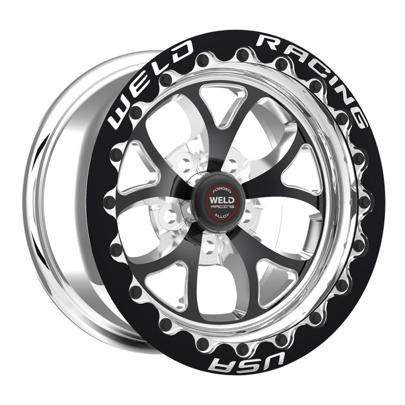 Weld  76MB512B35F S76 15x12.33 / 5x4.75 BP / 3.5in. BS Black Wheel (Medium Pad)