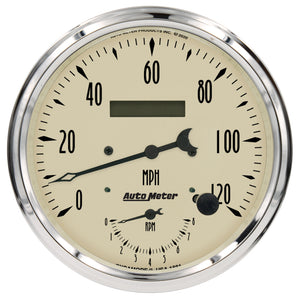 AutoMeter 1870 Autometer Antique Beige Tach/Speedo 5in. - 120mph & 8k RPM