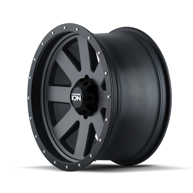 ION 134-2932MG Type 134 20x9 / 6x120 BP / 18mm Offset / 66.9mm Hub Matte Gunmetal/Black Beadlock Wheel
