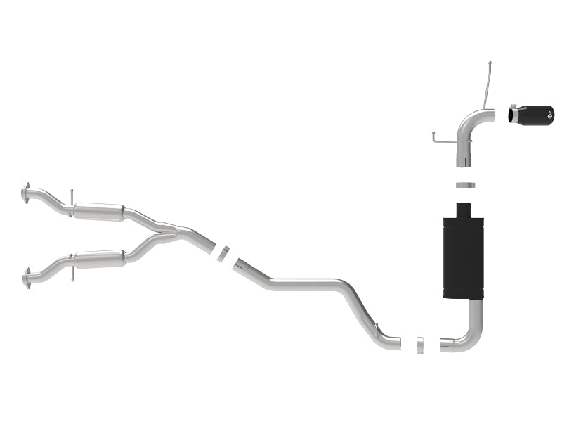 AFE 49-38078-B Bore HD 3in 304 SS Cat-Back Exhaust w/ Black Tips 14-19 fits Jee