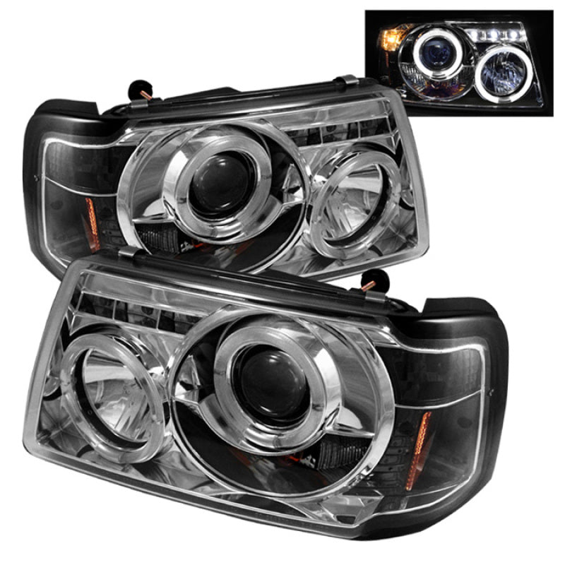 Spyder 5010506 fits Ford 01-11 Ranger 1PC Projector Headlights LED Halo LED Chr