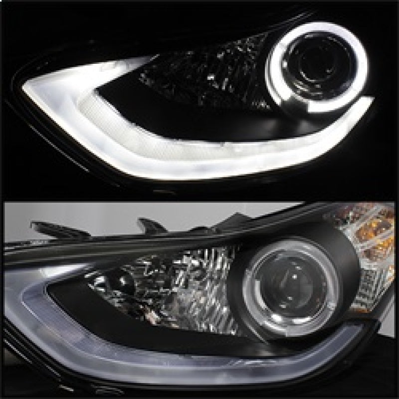 SPYDER 5073662 fits Hyundai Elantra Projector Headlights LED Halo DRL Blk