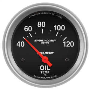 AutoMeter 3542-M Autometer Sport-Comp 66.7mm 40-120 Deg C Short Sweep Electronic Oil Temperature Gauge