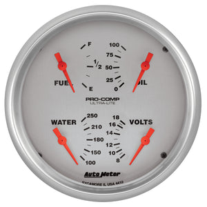 AutoMeter 4410 Ultra-Lite Quad Gauge 5in. 240Ohm (E) - 33Ohm (F) Electric