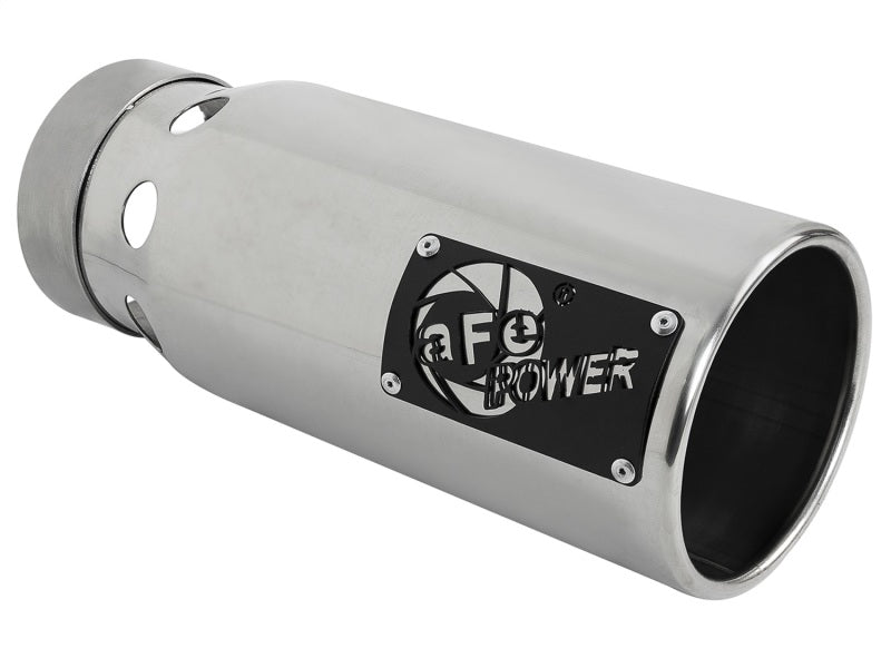 AFE 49T40501-P122  4S 4in SS Intercooled Exhaust Tip - Polished 4in In x 5in Ou