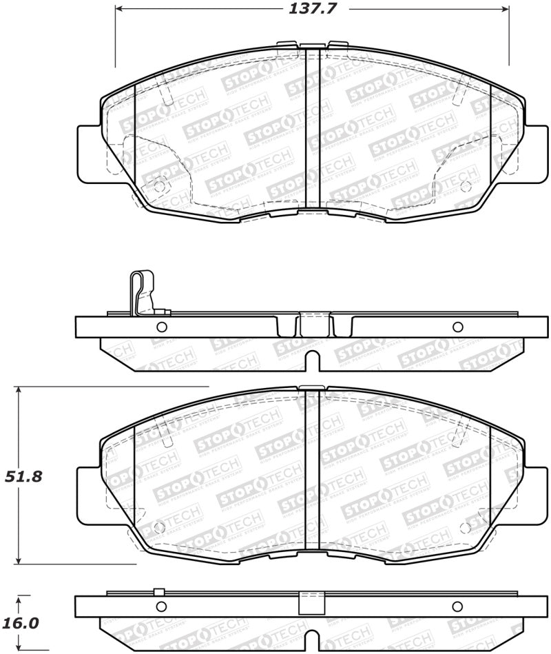 Stoptech 308.1578 Street Brake Pads - Front