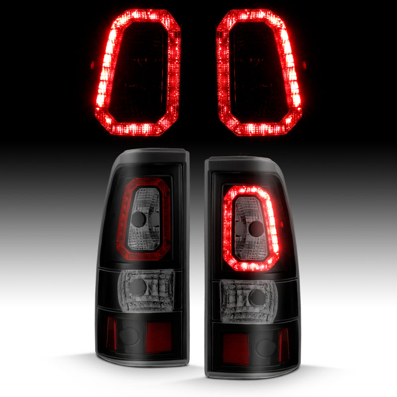 ANZO 311328 2006 fits Chevy 03-20 Silverado 1500 LED Taillights Plank Style Black w/Smoke Lens